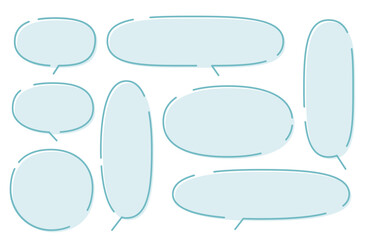 Speech bubble set with gaps in the frame