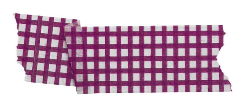purple patterned sticker paper tape isolated on transparent background