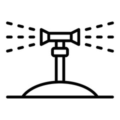 Sprinkler icon. Lawn and garden watering device concept. Agriculture irrigation and crop care illustration. Line Icon