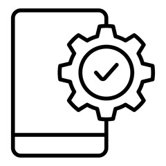 Smartphone control icon. Mobile irrigation management system. Smart agriculture and water automation illustration. Line Icon