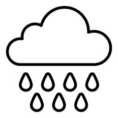 Rain cloud icon. Weather and natural water source concept. Irrigation supply and precipitation illustration. Line Icon