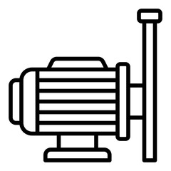 Pump icon. Water supply and irrigation pressure system concept. Agricultural equipment and utility illustration. Line Icon