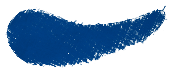 Organic colored pencils abstract blue chalk drop shape isolated on transparent background