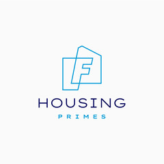 letter f house home mortgage real estate living logo vector icon illustration