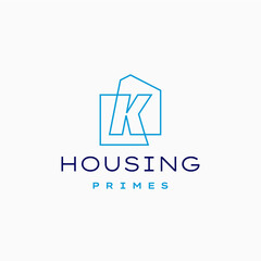 letter k house home mortgage real estate living logo vector icon illustration