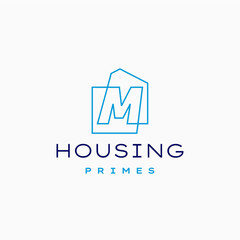 letter m house home mortgage real estate living logo vector icon illustration