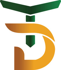 TD Brand Logo Design  Modern Minimal Letter Monogram Vector on white background