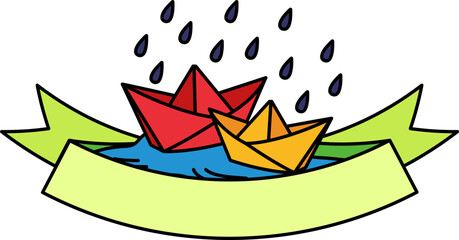 logotype of Paper boats on the swamp