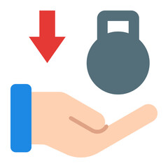 Tax burden icon. Financial stress and heavy debt concept. Income pressure and business responsibility symbol.. Flat Icon