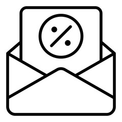 Tax letter icon. Official document or notice from tax office. Government communication and financial message symbol. Line Icon