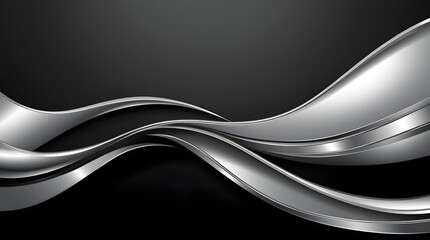 Silver Flow Lines on Black — Elegant Ultra-HD Luxury Background