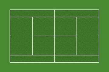 vector top view of tennis court with green grass texture