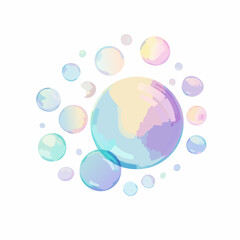 Rainbow Light Reflection Soap Bubble Abstract Vector Art