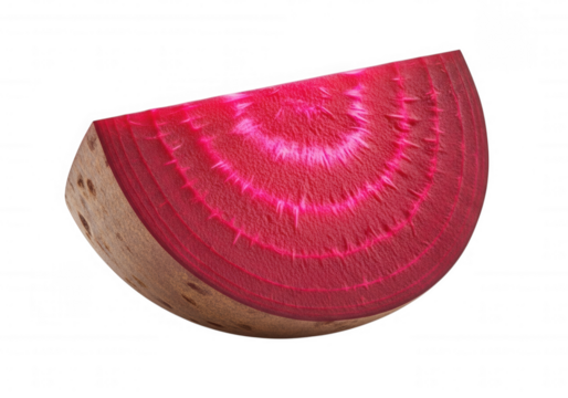 Vibrant beet slice with concentric rings root vegetable isolated on a transparent background