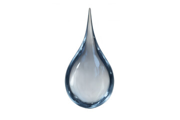 Fototapeta premium Water droplet with clean liquid forming a teardrop shape showing purity and hydration on a transparent background