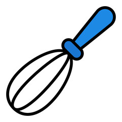 Whisk icon. Baking utensil symbol. Mixing, whipping, and cooking tool collection. Filled Line Icon