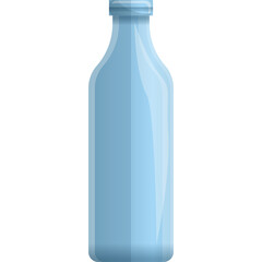 Clear Light Blue Glass Bottle With A Translucent Smooth Surface Isolated On A White Background Minimalist Design