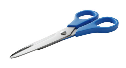 Obraz premium Bluehandled scissors gleam against blended backdrop