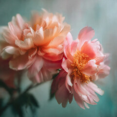 Dreamy Motion Blur of Peony Flowers in Soft Light