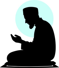 silhouette of a man in prayer 