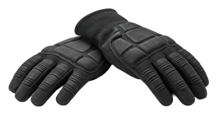 Padded handwear Black tactical gloves lie