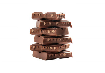 Stacked Almond Milk Chocolate Bars sweet confection isolated on a transparent background