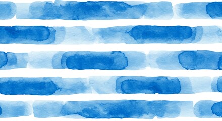 Vibrant blue watercolor stripes create a fresh, modern seamless pattern perfect for summer fabrics, coastal decor, or refreshing branding, evoking a sense of calm and artistic flair