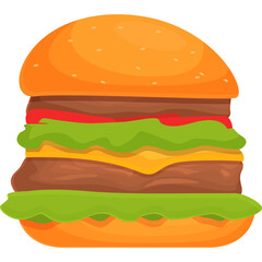 Juicy Cheeseburger With Lettuce Tomato And Two Patties Isolated On Transparent Background