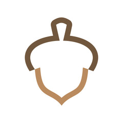 Minimal acorn outline badge blank frame