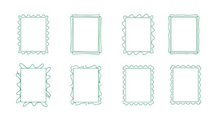 Collection of rectangular frames featuring wavy edges.
