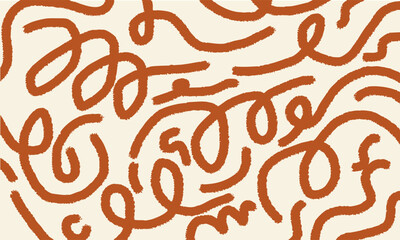 Brown Curly Line Minimal Background Pattern