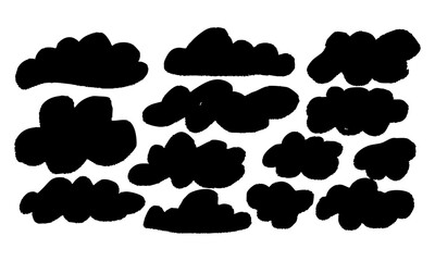 Solid Black Cloud Shape Silhouette