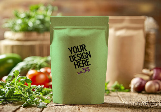 Mock up of a foil craft food bag 