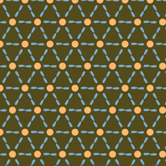 Fototapeta premium Seamless abstract pattern of circles with lines in triangular arrangements