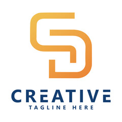Initial letter sd ds logo design vector illustration