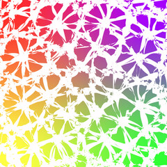 Rainbow Floral Burst on Vibrant Gradient Art Print