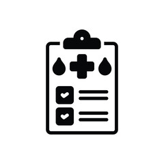 Black solid icon for medical test