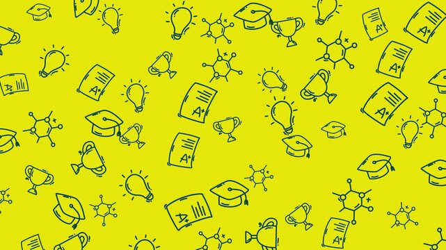 Education Science Doodle Pattern Animation for Learning Theme