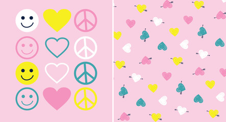 smile all over pattern print vector art