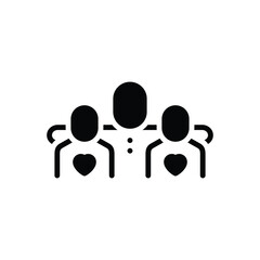 Black solid icon for donor offspring