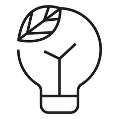 Eco Light Bulb with Leaf Icon – Green Energy and Sustainable Innovation Concept