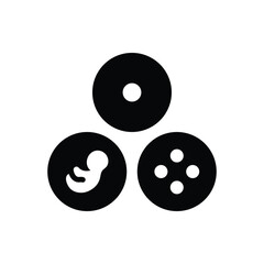 Black solid icon for embryo culture
