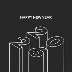 New Year 2026 poster design with isometric numbers in modern style. Happy new year greeting card banner design for 2026 resolution. 