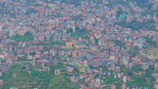 Beautiful hillside view of Tansen Palpa, Nepal, showcasing green mountains, traditional houses, and the peaceful charm of this historic hill town surrounded by nature.
