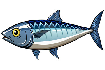 Obraz premium Mackerel Fish Isolated on Transparent Background — Detailed Marine Seafood Illustration.