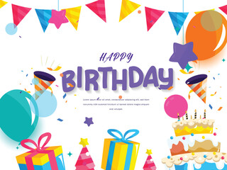 Happy birthday backdrop template 08