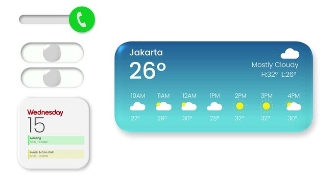 Smartphone widget animation. Perfect for UI UX concept presentation