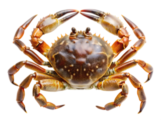 alive sea crab isolated on white background ,PNG. AI Generated 