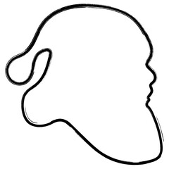 santa hat icon, brush strokes, vector illustration on white background.