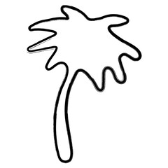 palm tree icon, brush strokes, vector illustration on white background.